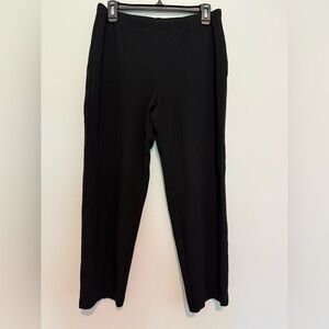 St. John Pants Women's 10 Black Pull On Straight Leg Dress Casual Tapered